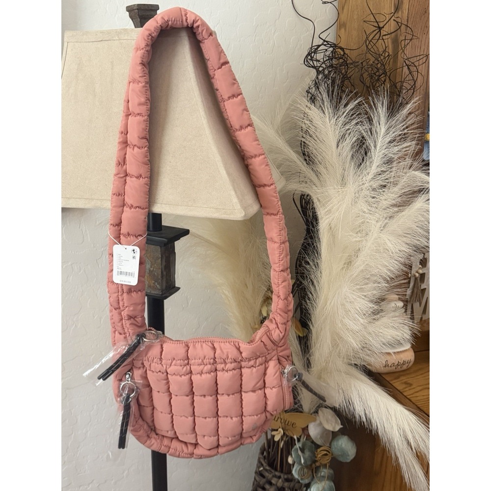 NWT Free People Movement Small Quilted Carryall Crossbody Bag Ballet Pink